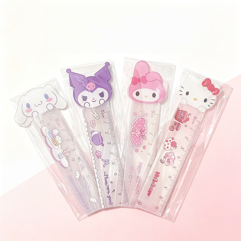 Tech Office Accessories - Régua Cinnamoroll Fofa Sanrio: Ferramenta de