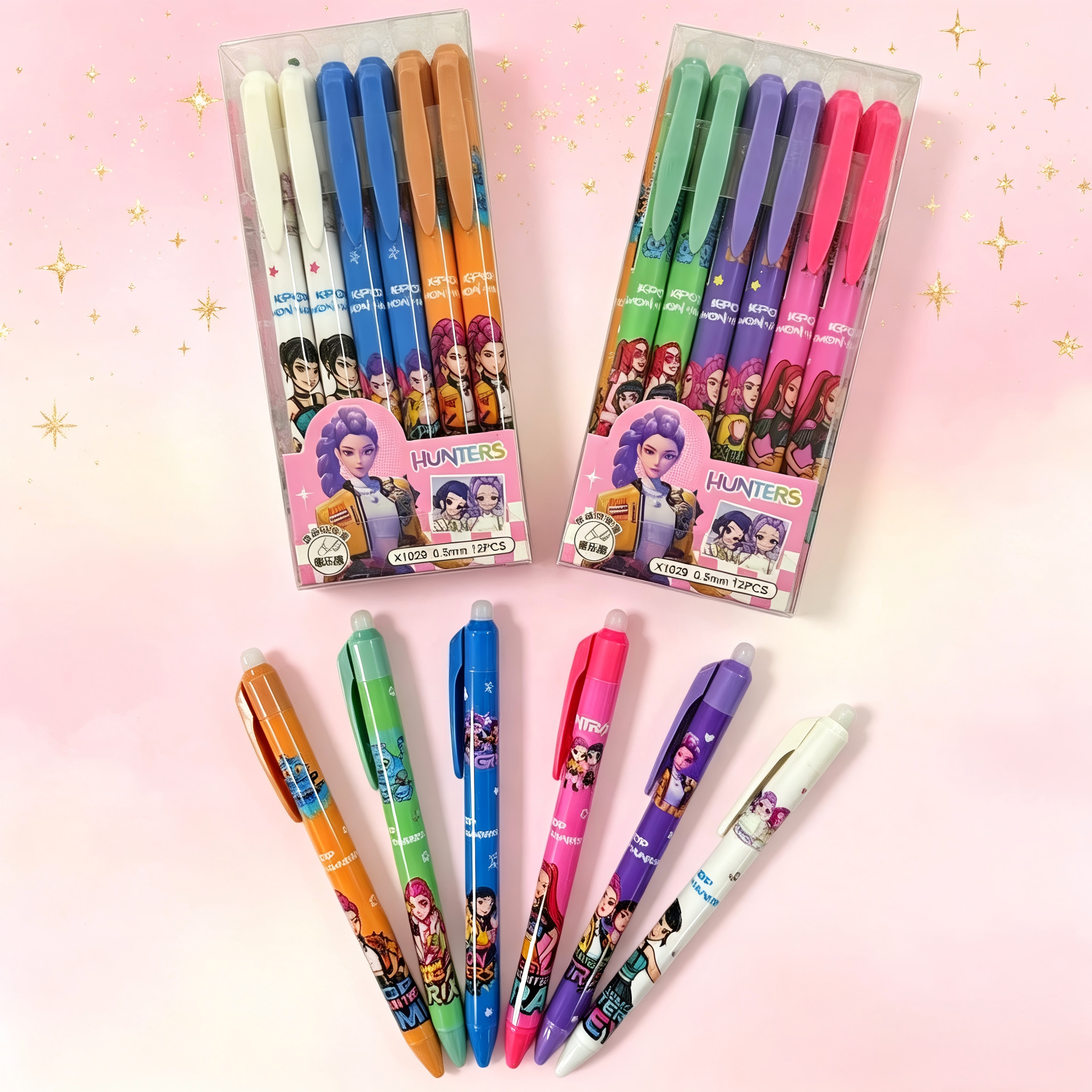 Tech Office Accessories - Canetas Gel Apagáveis Retráteis Anime Girls