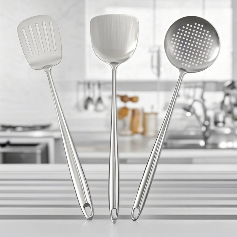 Hi Tech Kitchen Accessories - Espátula de aço inoxidável para wok,